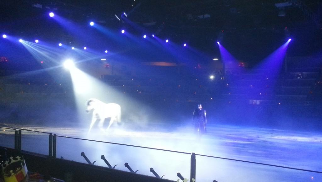 medieval times white horse