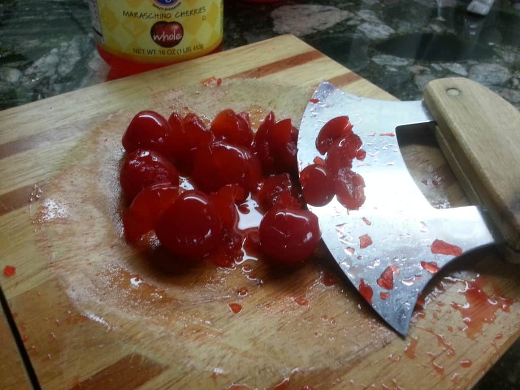 chopped cherries for cherry cola cupcakes