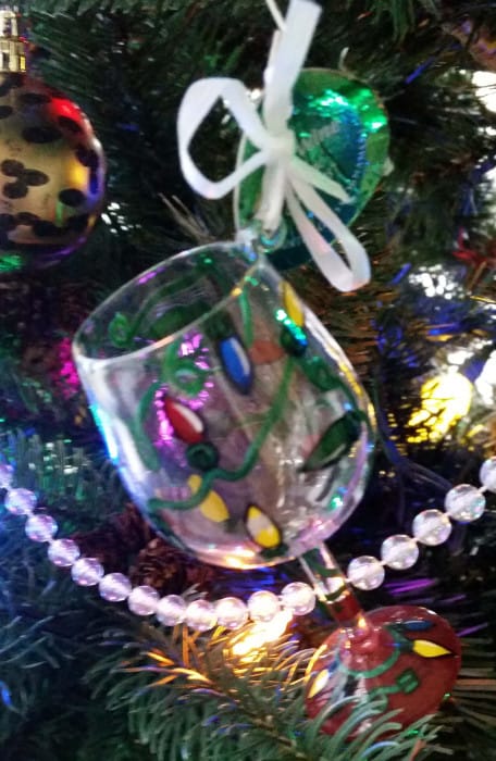 wine glass christmas ornament