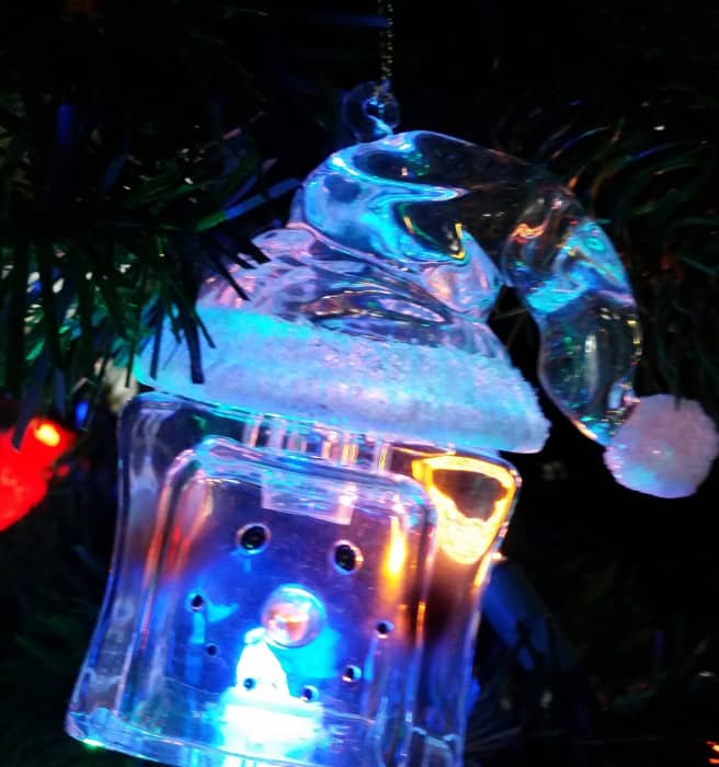 ice cube snowman christmas ornament