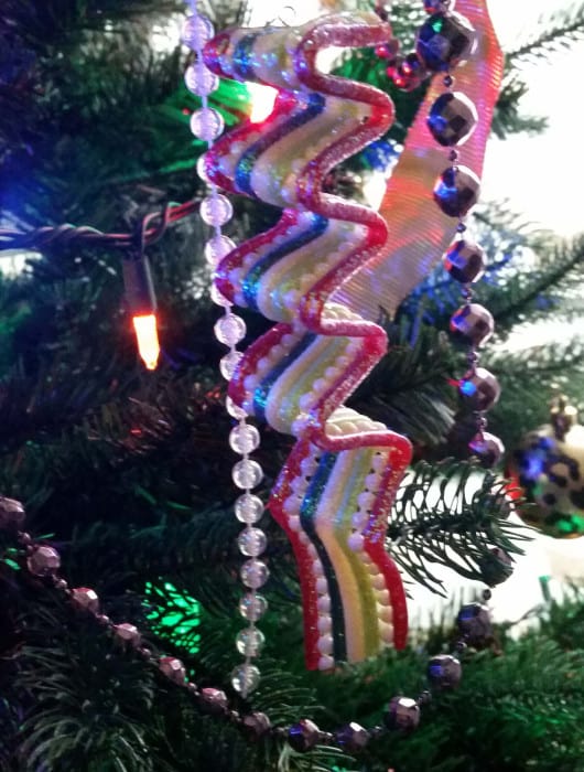 ribbon candy christmas ornament