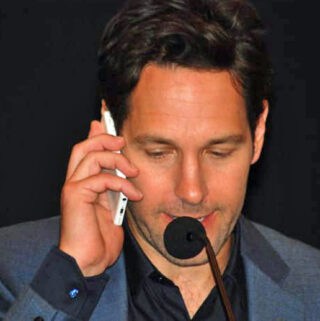paul rudd on the phone during the ant-man press junket
