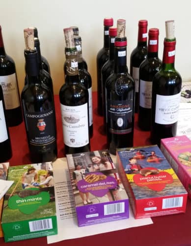 wine and girl scout cookies