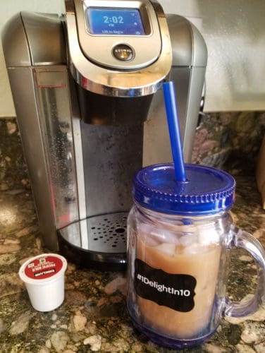  making an iced chai latte with your keurig