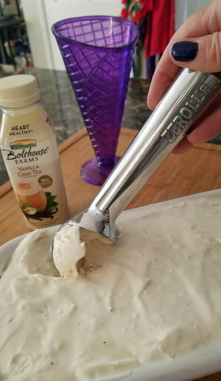 My New Vanilla Chai Tea Ice Cream Recipe with Bolthouse Farms