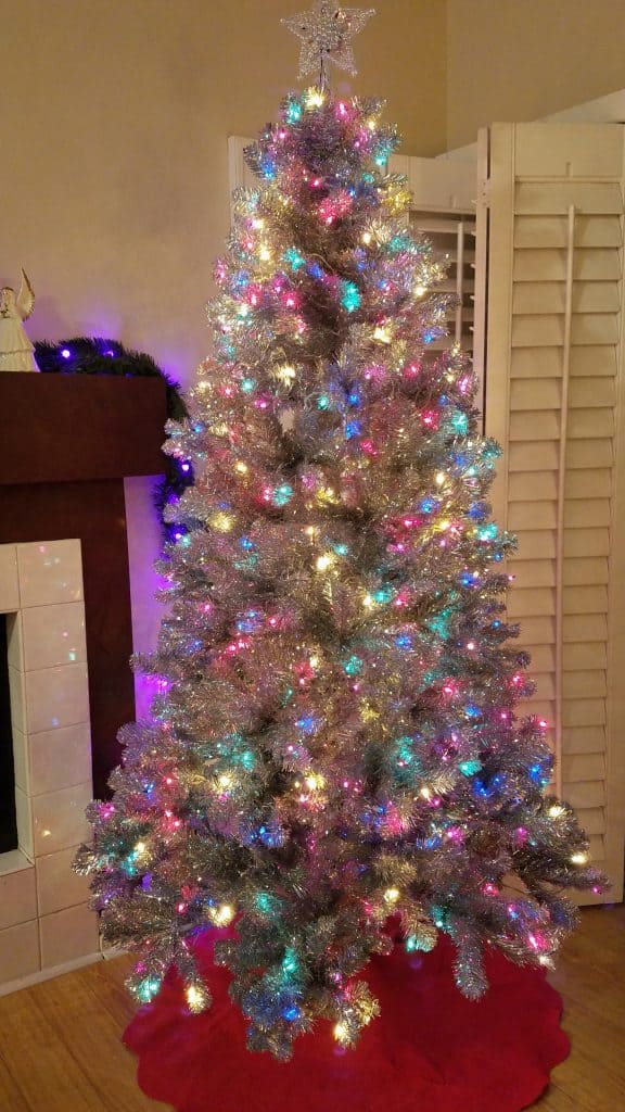 tinsel christmas tree