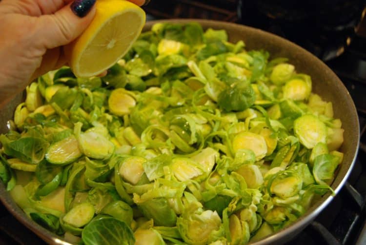 pan fried brussels sprouts with bacon