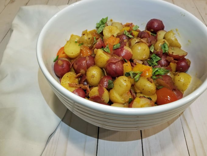 Spicy German Potato Salad Recipe with Fresh Vegetables