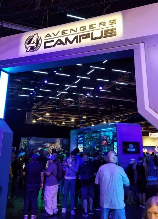 avengers campus sign at d23 expo