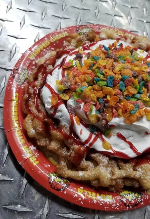 fruity pebbles funnel cake