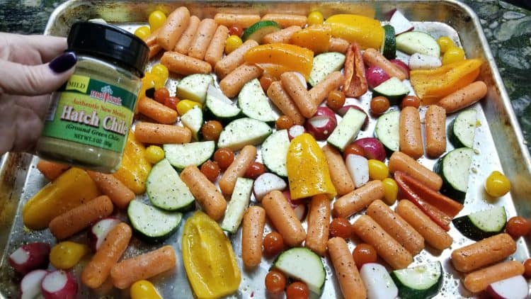 roasted vegetables with hatch chile powder