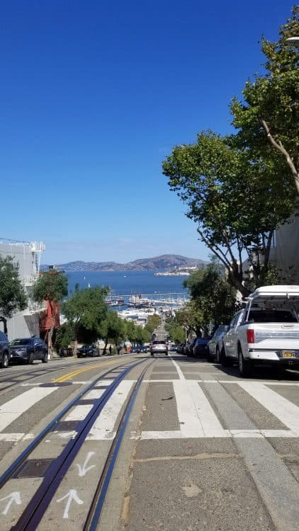 riding the cable car in san francisco