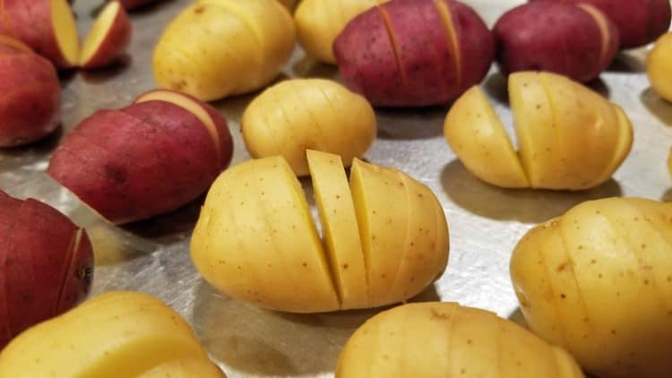 mini hasselback potatoes