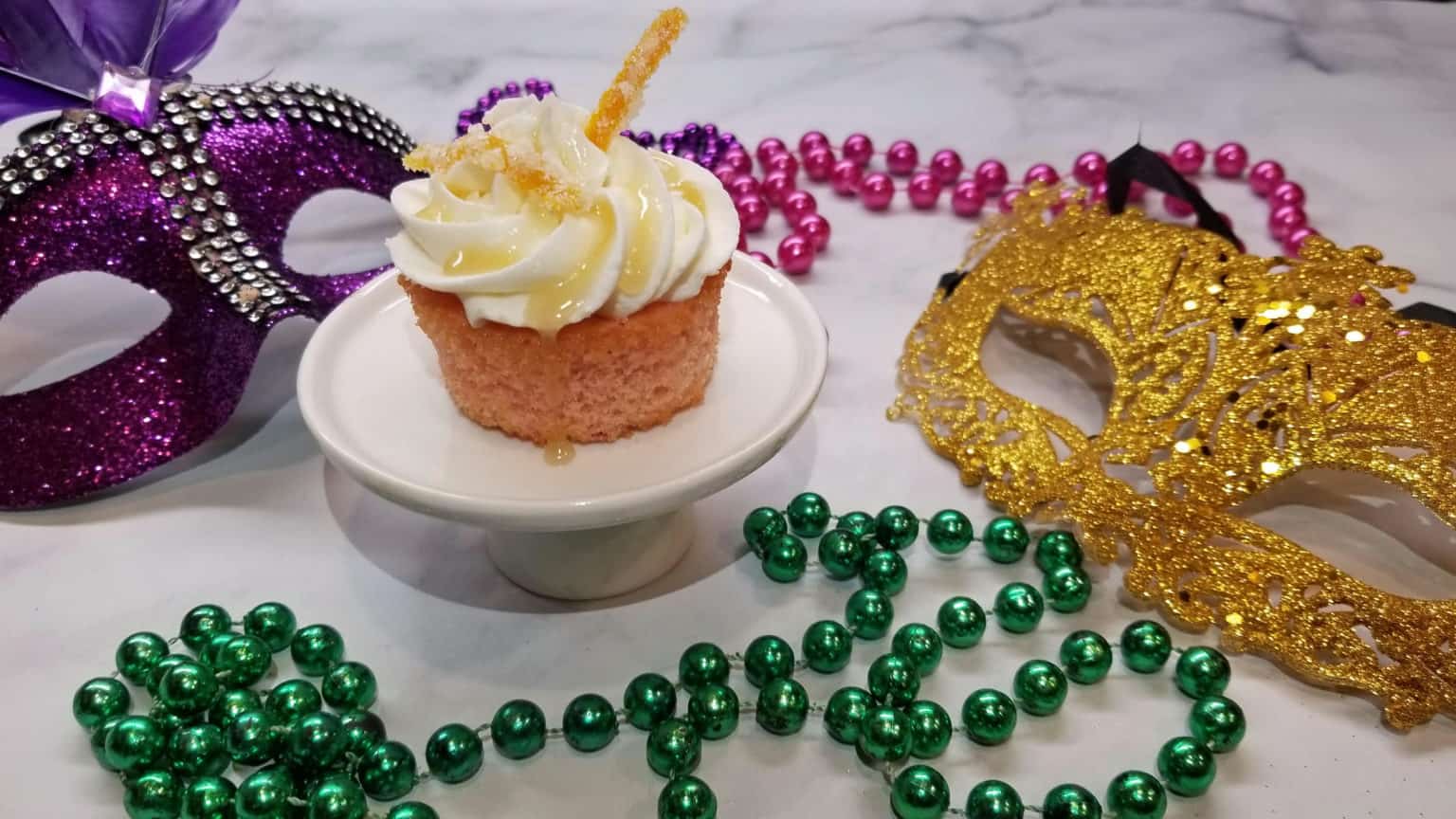 Mardi Gras Cupcake With Sweet Bourbon Glaze Recipe 