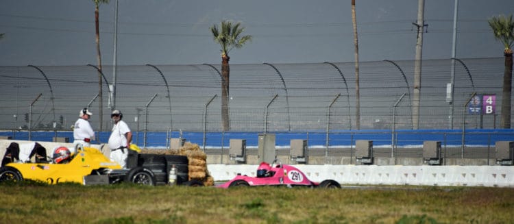 driver Kim Madrid on the track