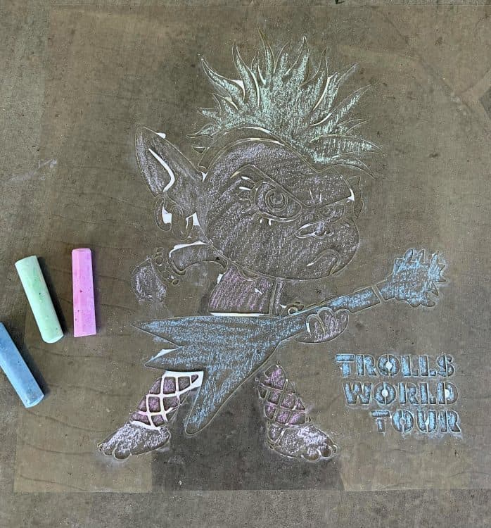 trolls chalk fun character drawing