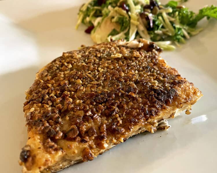 hatch pepper pecan crusted halibut