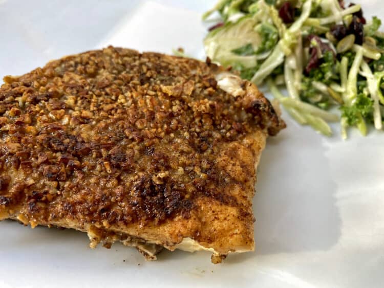 hatch pepper pecan crusted halibut