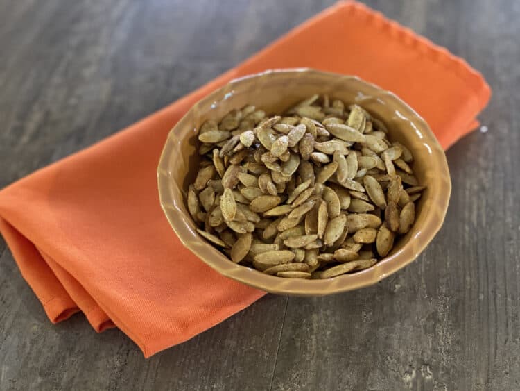 pumpkin seeds in bowl