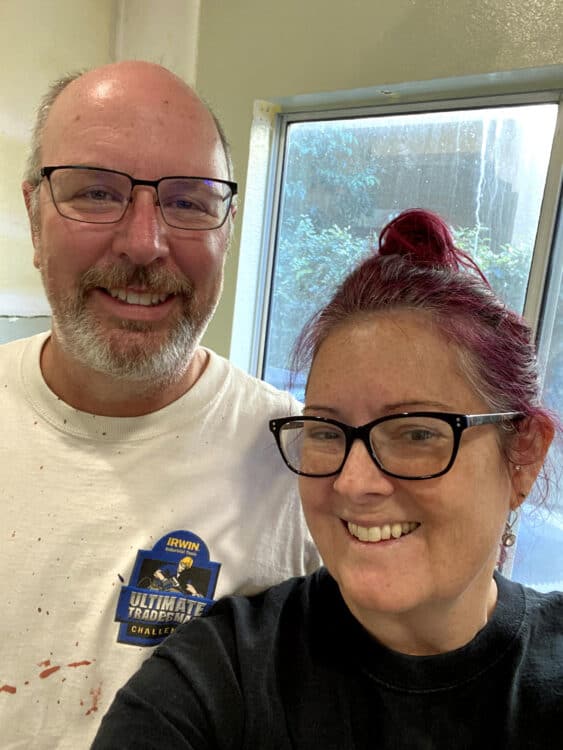 covered in paint during our first home renovation