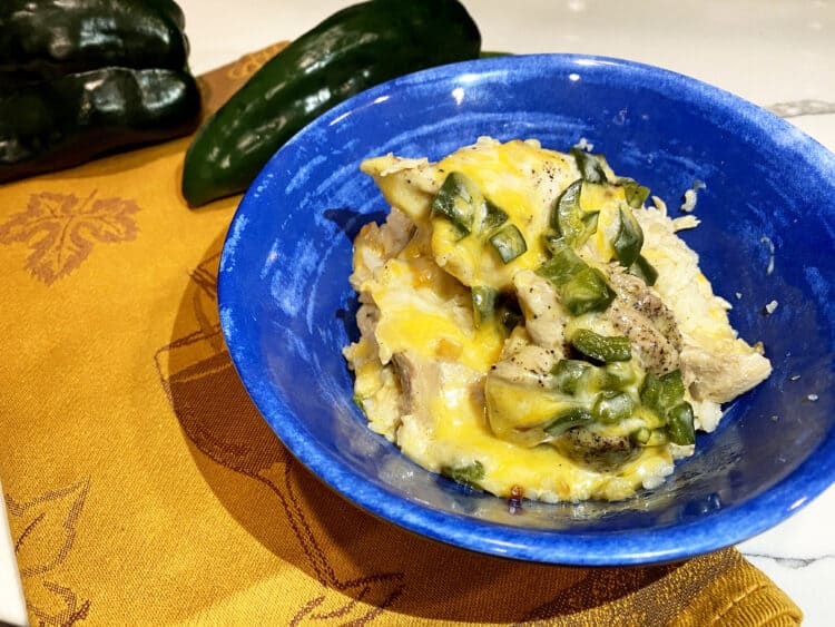 poblano pepper chicken and rice in the instant pot