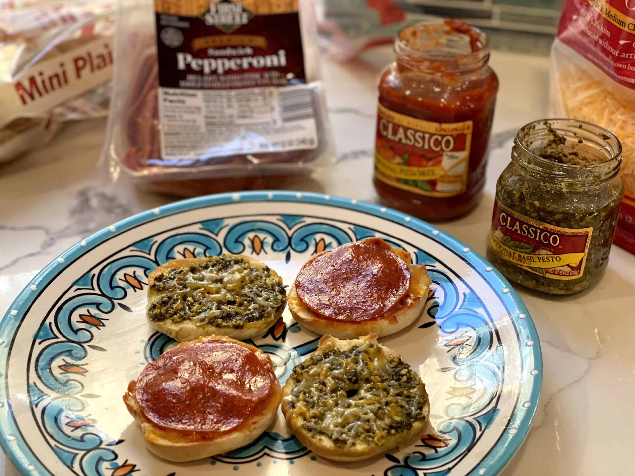 Mini Bagel Pizzas for a Quick Holiday Snack