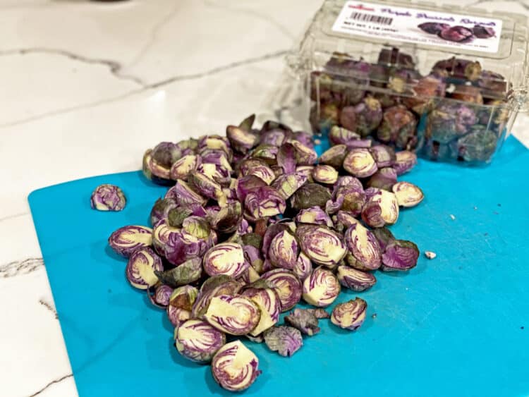 sliced purple Brussels sprouts