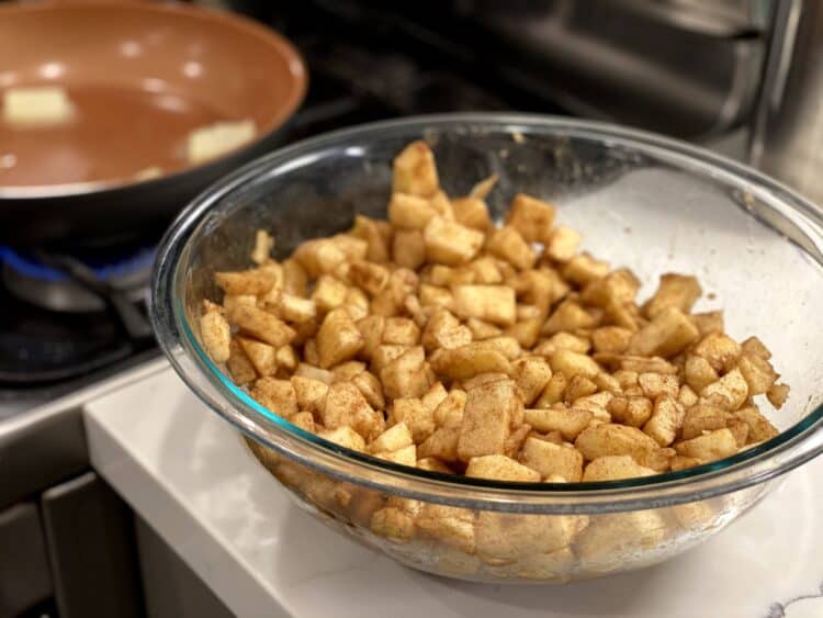 cinnamon apples in bowl