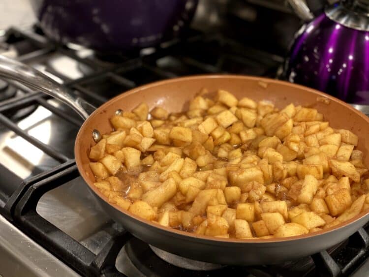 cinnamon apples on stove