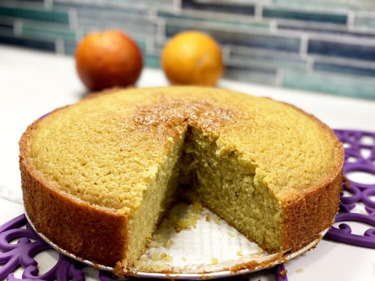 One Bowl Blood Orange Olive Oil Cake with Passionfruit Zing