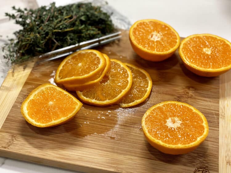 fresh thyme and Ojai pixie tangerines