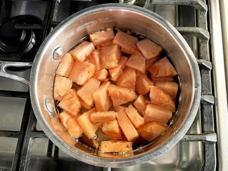 boiling candied pineapple