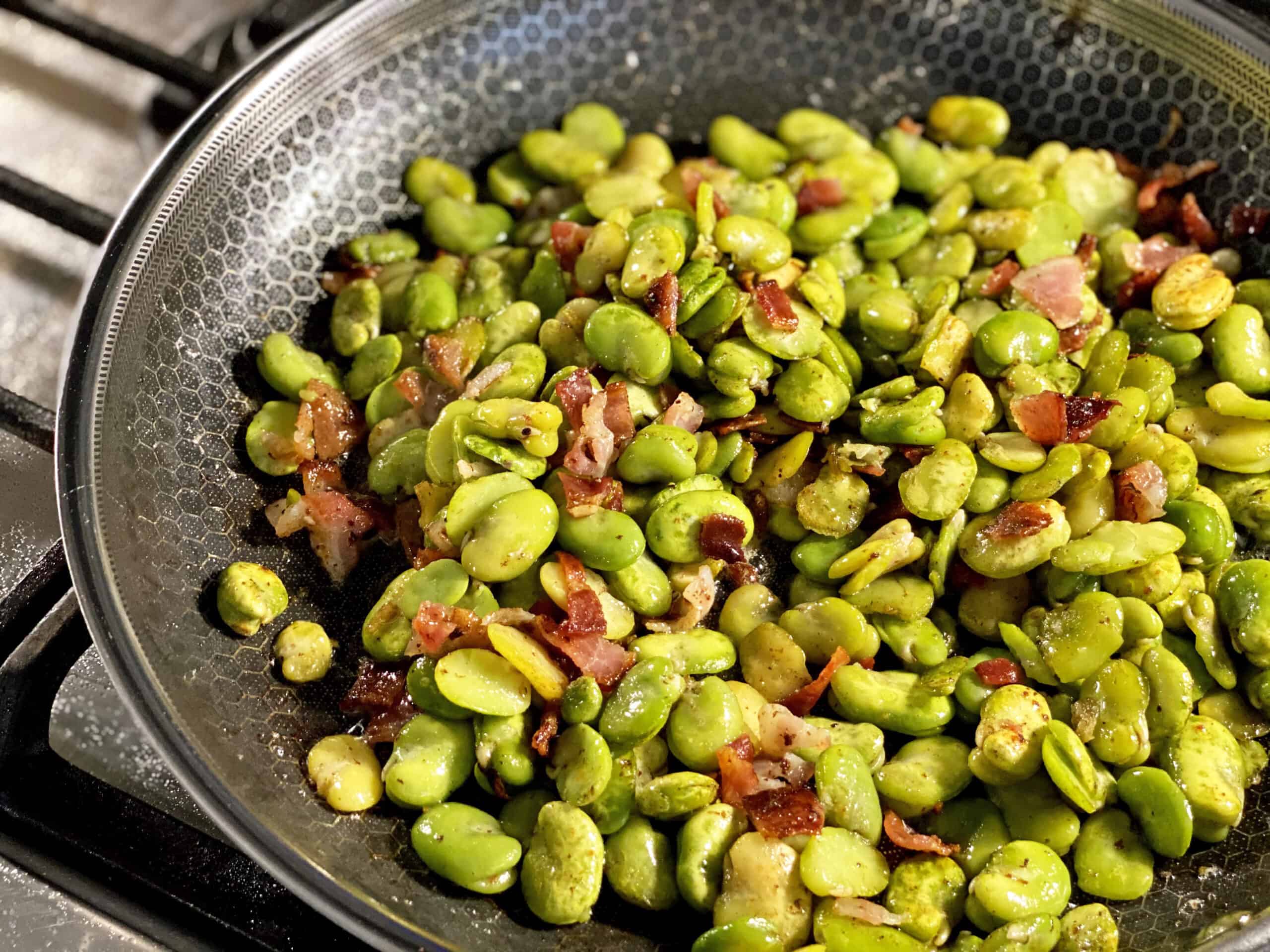 Fava Beans with Bacon…and Maybe Some Red Wine