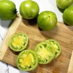 fresh green tomatoes sliced