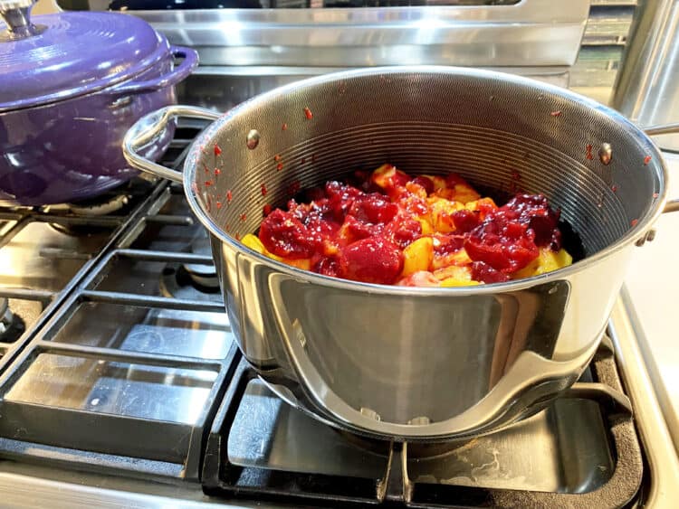 fresh fruit mixture on stove