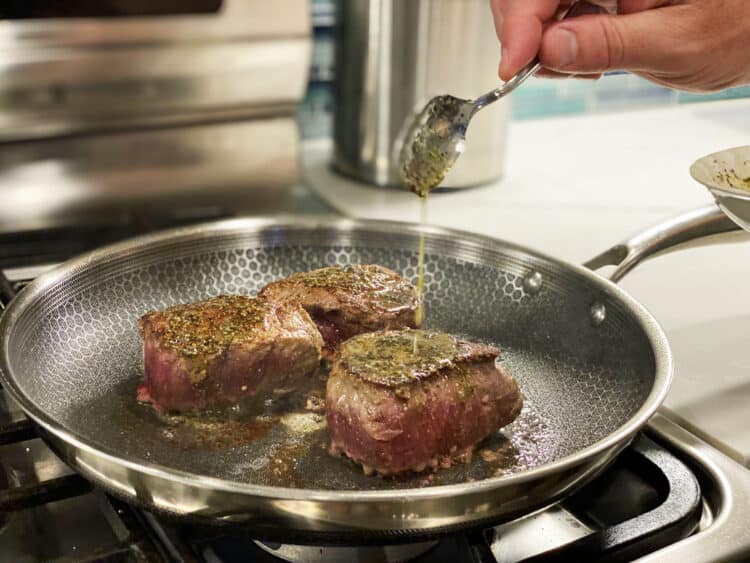 butter poached filet mignon