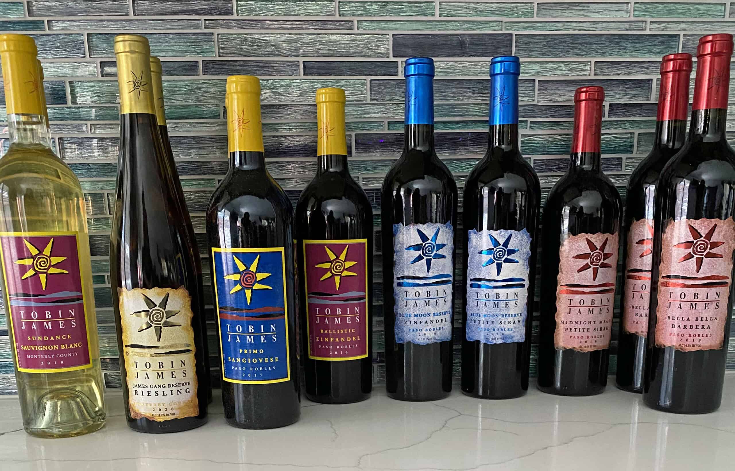 tobin james wines we picked up while wine tasting in Paso Robles