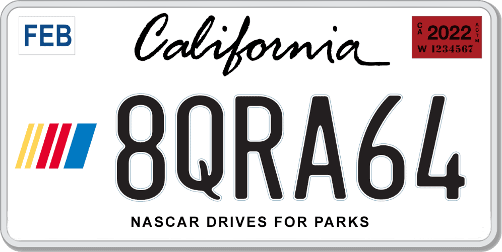 California NASCAR Specialty License Plates Now Available