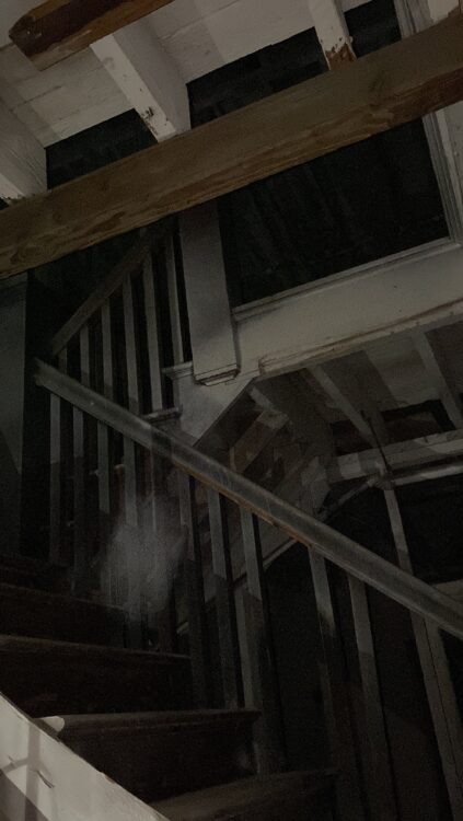 ghost tour orb on stairs