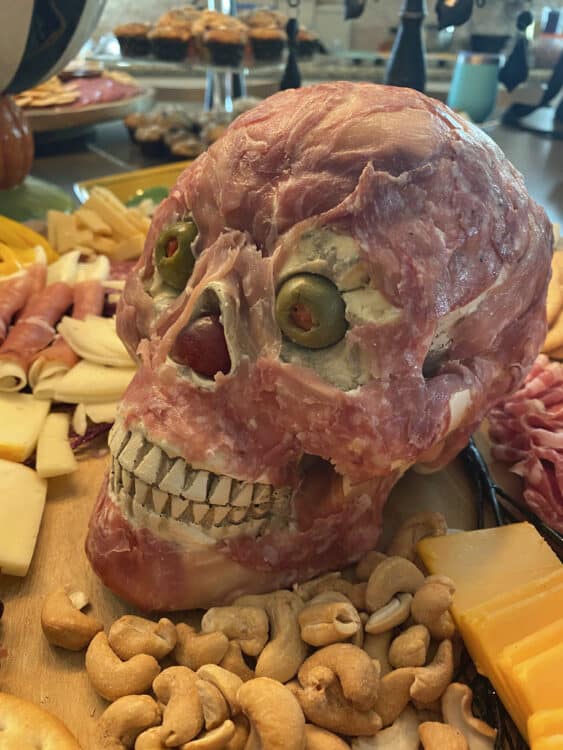 halloween deli meat skull