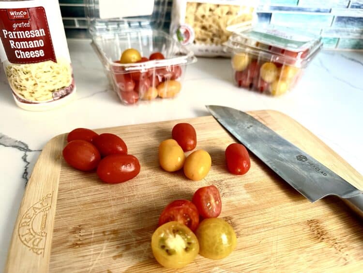 spicy tomato carbonara recipe with baby tomatoes