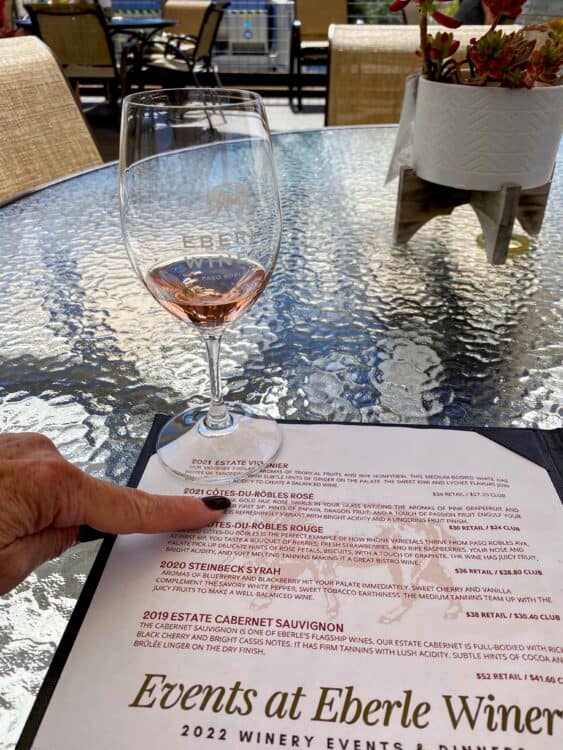 learning wine tasting at Eberle Winery in Paso Robles