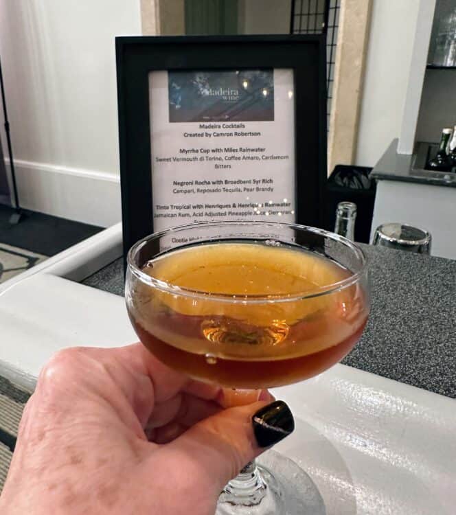 myrrh cup cocktail with madeira