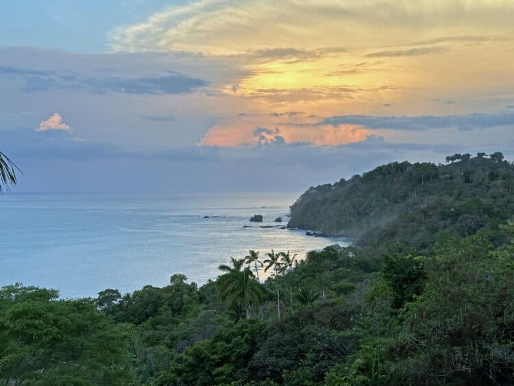 sunset off of manuel antonio beach in costa rica