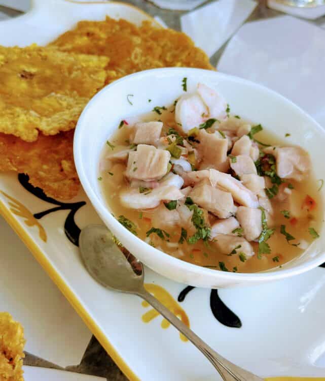 guaro sour and ceviche at buena vista restaurant is part of a seven day costa rica itinerary