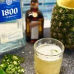 spicy pineapple margarita cocktail with hot agave syrup