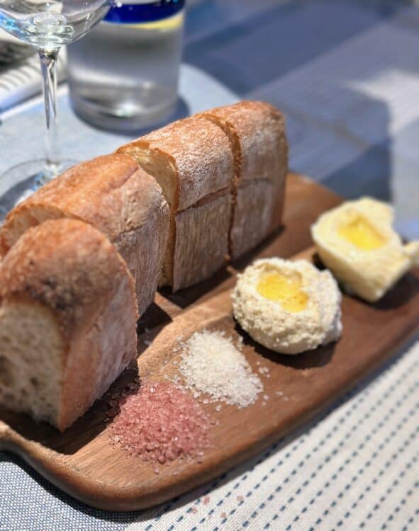 bread with salt and butters at Brio in Rancho Cucamonga