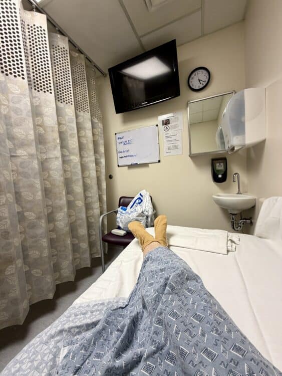 pre-op admission area in the hospital before i was taken up for back surgery