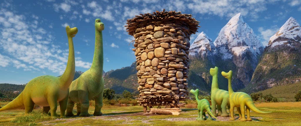THE GOOD DINOSAUR - Pictured (L-R): Momma, Poppa, Arlo, Buck, Libby. ©2015 Disney•Pixar. All Rights Reserved.