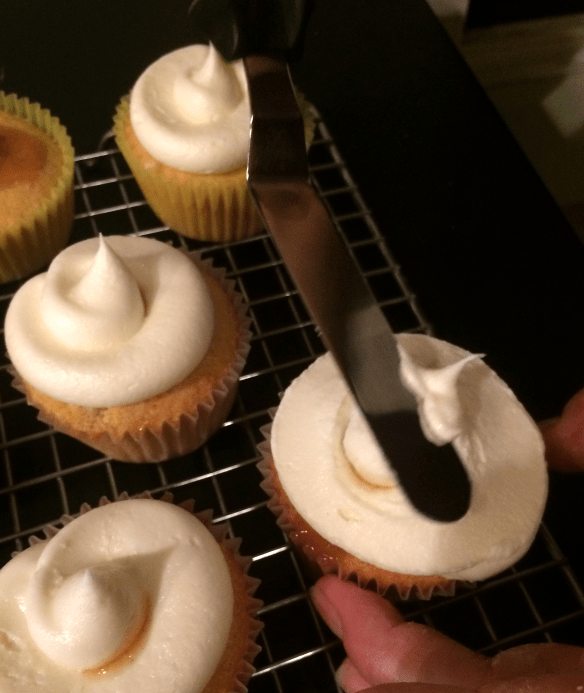 topping cupcakes